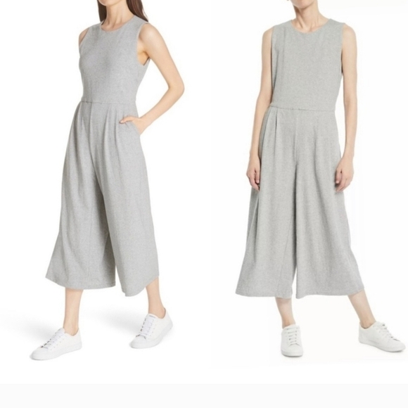 EILEEN FISHER ORGANIC COTTON SPECKLED KNIT JUMPSUIT, SIZE MEDIUM - Picture 1 of 9